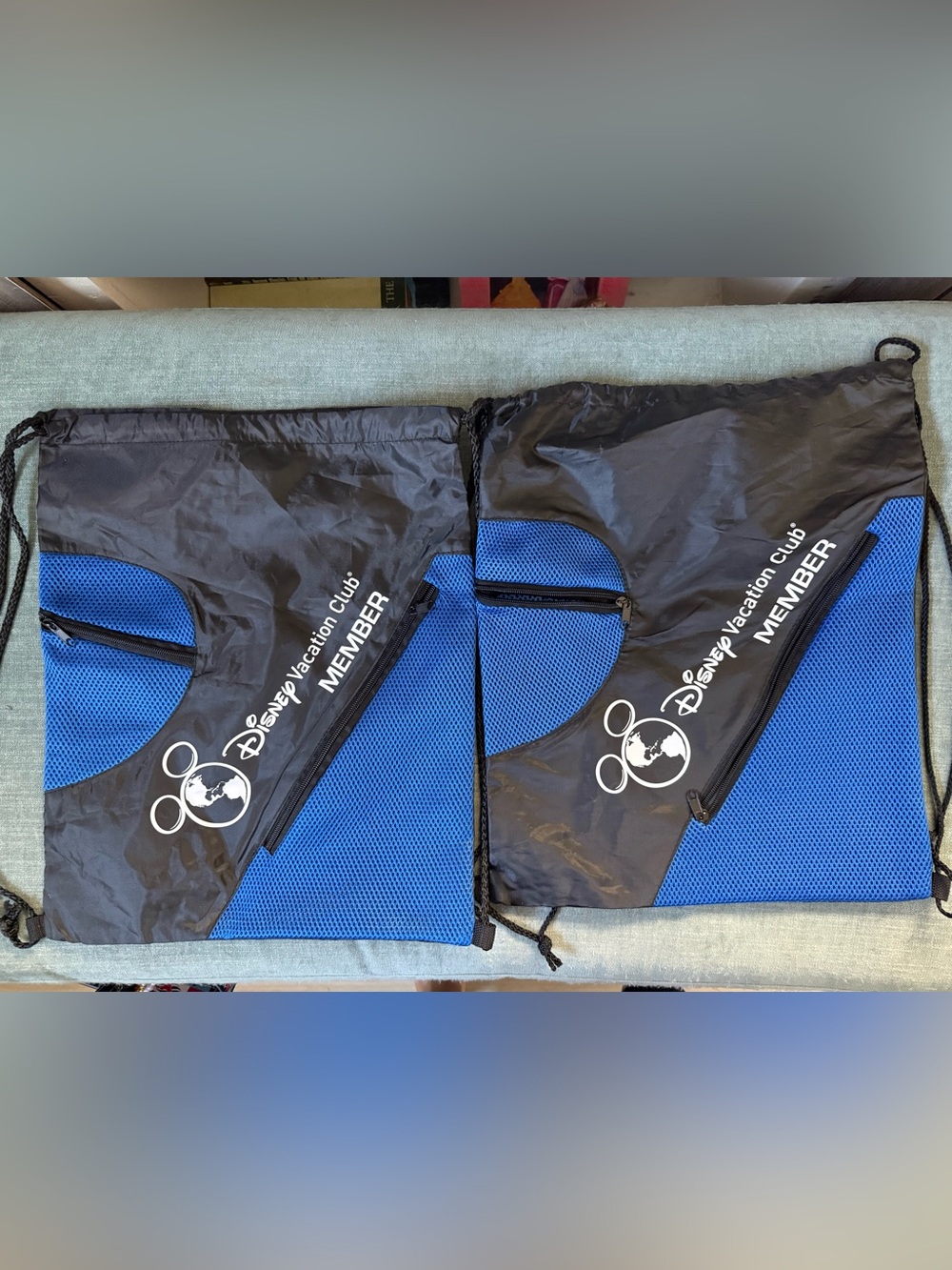 Set of 2 Official Disney Vacation Club Member drawstring bags